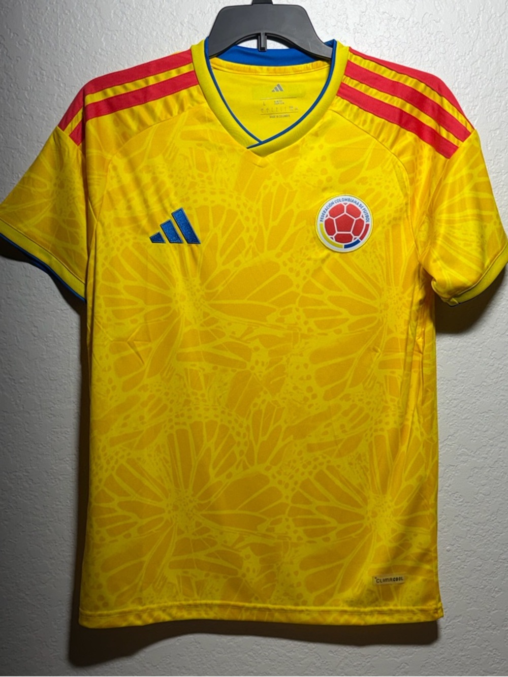 Adidas Yellow Colombia 2026 Soccer Jersey with Red Crest